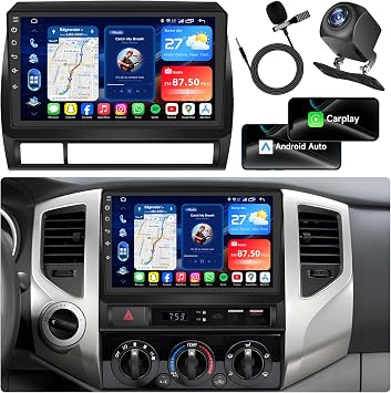 [4GB RAM+ 64GB ROM] Car Radio for Toyota Tacoma 2005-2015, 9 Inch 1280 * 800 Touch Screen Android 13 Head Unit, Car Stereo with Wireless CarPlay Android Auto Bluetooth WiFi GPS FM SWC
