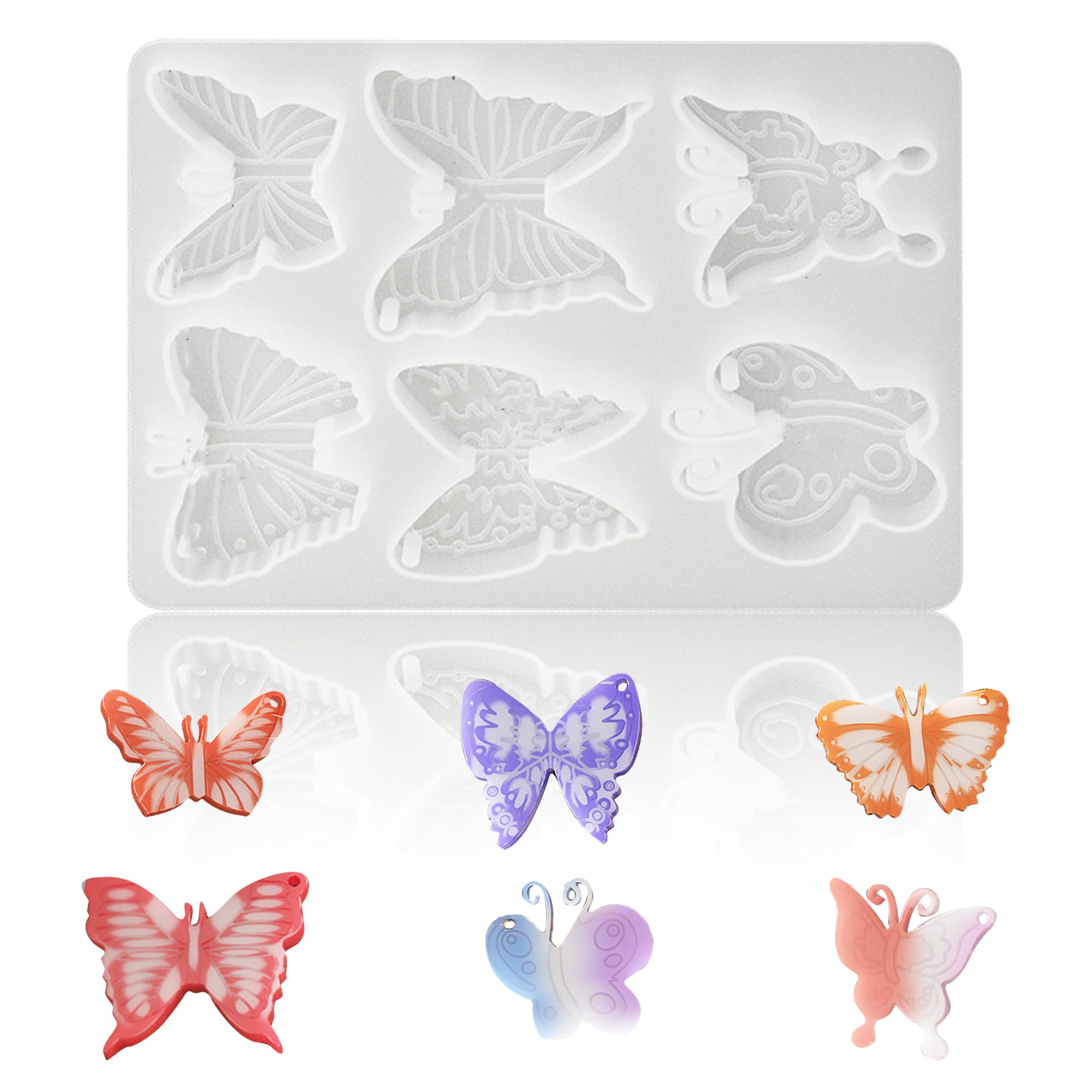 Koonafy Resin Molds For Jewelry - 2 Silicone Molds, Butterfly/Star/Flower Shapes, DIY Earring & Pendant Making - View #11