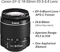 Vista 3 de Canon EOS 2000D / Rebel T7 Cámara DSLR con lente EF-S 18-55mm + tarjeta SanDisk de 32GB + estuche para trípode + lentes gran angular + kit