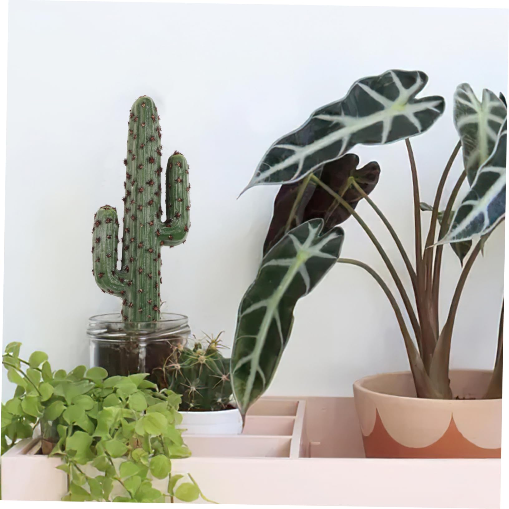 2 Estatuas De Cactus Artificiales Sin Maceta para Modelar para Decorar El Hogar.