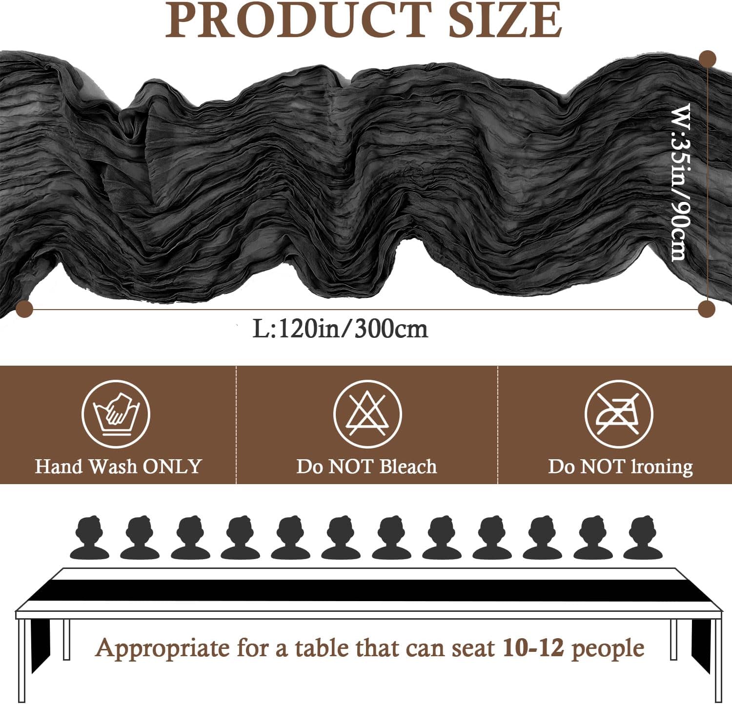 Cheesecloth Table Runner | Boho Fabric Cheese Cloth Table Runner Rustic Sheer Table Runners for Wedding, Bridal Shower, Birthday Party Décor(Blue,Pack of 6)