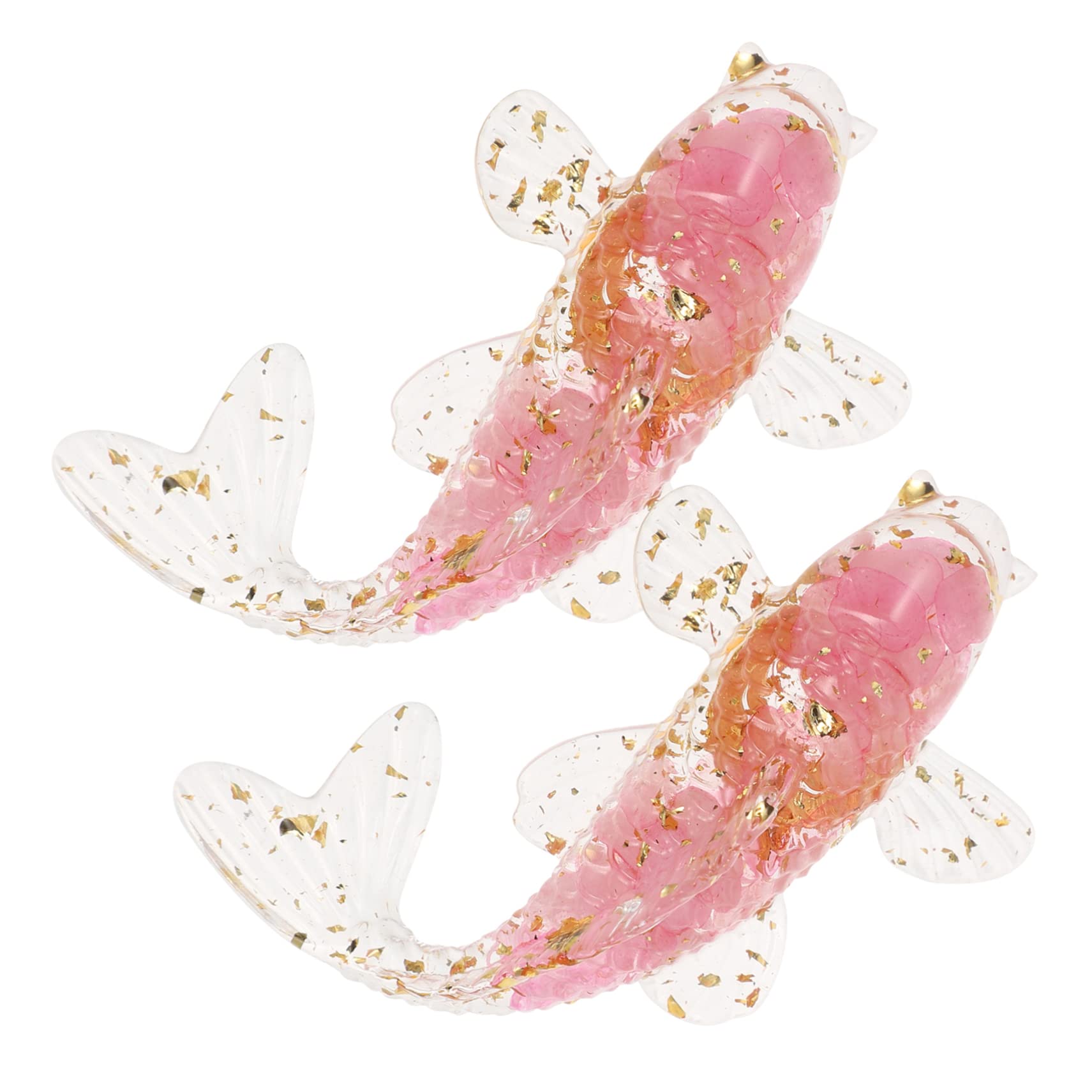 Amazon.co.jp: WOONEKY ピンクの くりすたる樹脂製 魚型置物 卓上や 