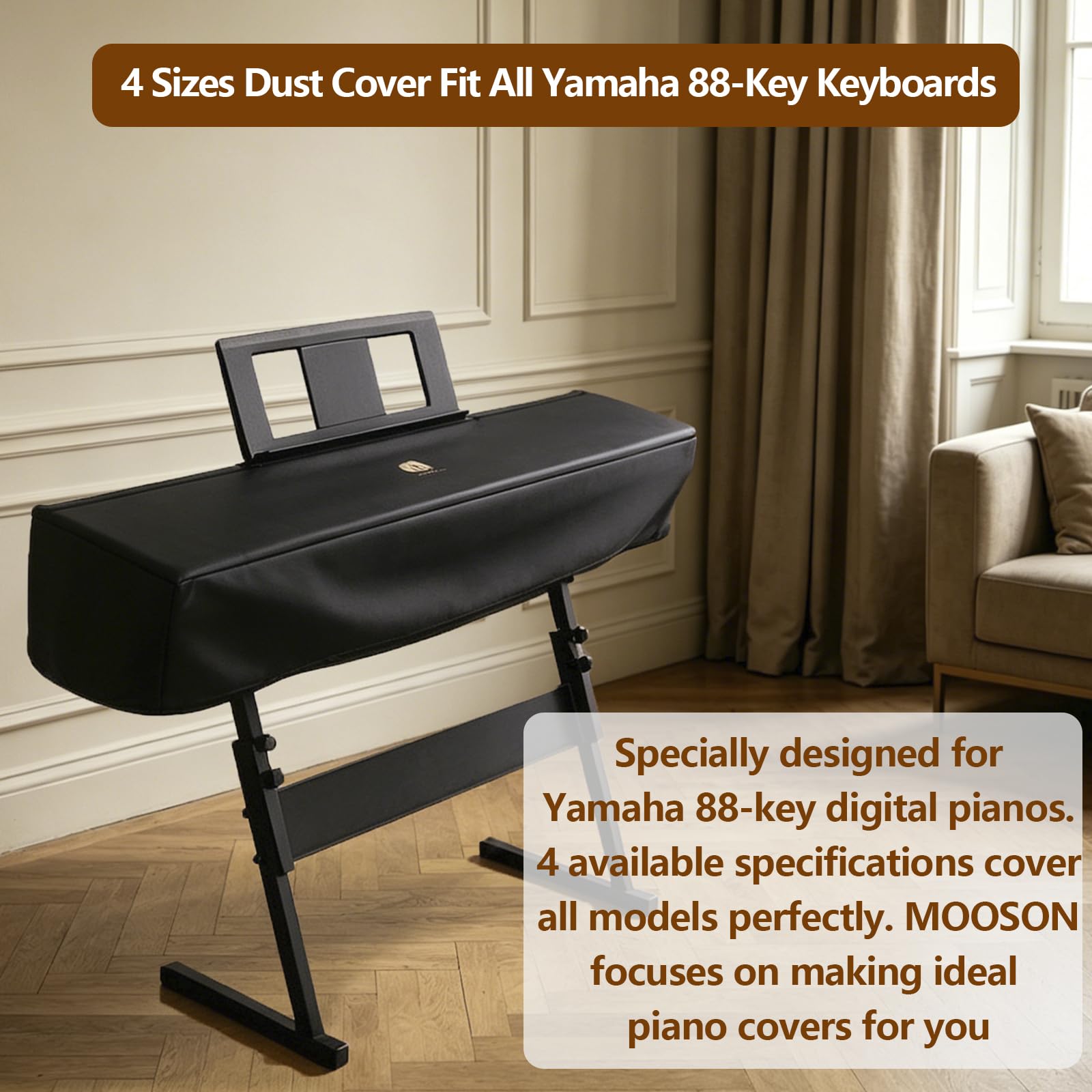 Copertura antipolvere per tastiera a 88 tasti per Yamaha KBP-1100/KBP-2100, extra large, morbida, protettiva, impermeabile, antipolvere, antigraffio, adatta per pianoforte elettronico Yamaha a