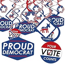 Big Dot of Happiness Democrat Election - Democratic Political Party Hanging Decor - Party Decoration Swirls - Set of 40