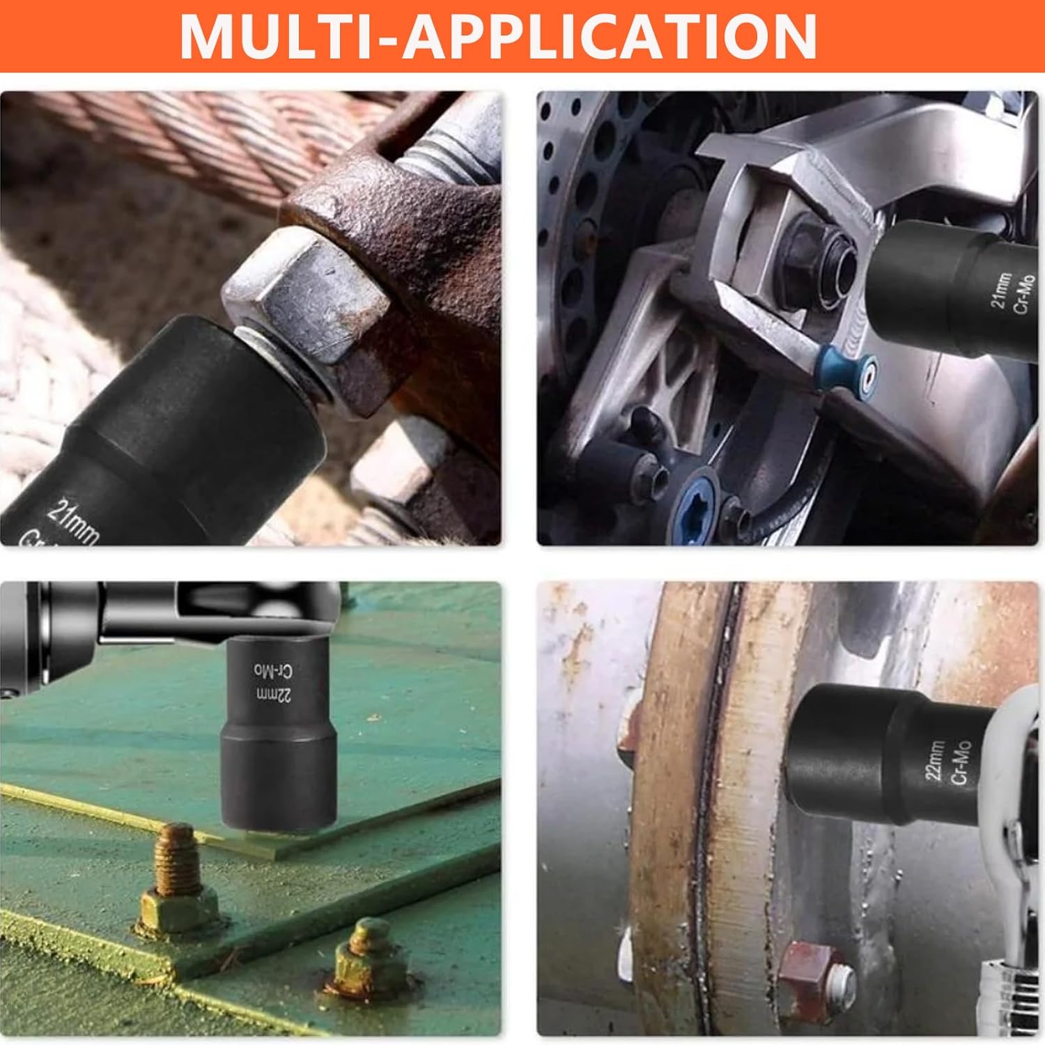 XEWEA 9PCS Lug Nut Extractor Set, 1/2" Drive Impact Bolt Remover Socket Tool, Wheel Lock Removal Kit, Easy Out Extractor Set for Damaged, Frozen, Rusted, Rounded-Off Bolts, Father's Day Gift