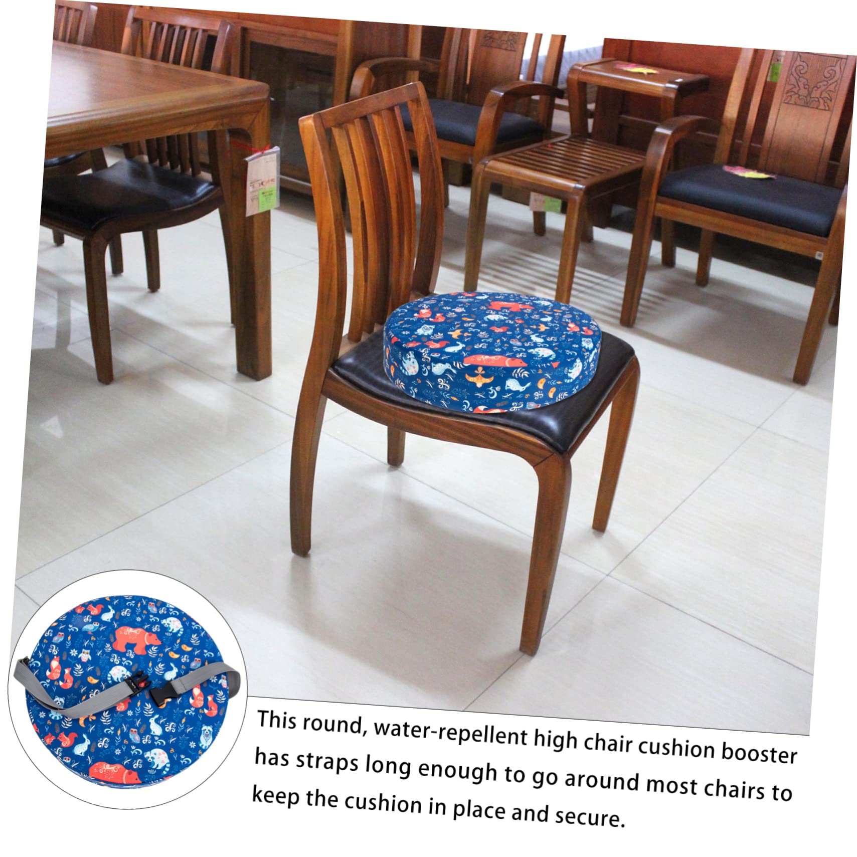Asiento Elevador Cojín Redondo Azul, Mesa de Comedor Infantil