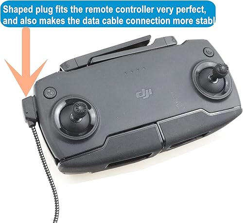 Miniatura 5 de Hanatora Cable de control remoto Micro-AB a USB C de 8.14 pulgadas para DJI Mavic Mini, Mini SE y Mavic 2 Pro/Zoom, Air, Pro Platinum; cable de