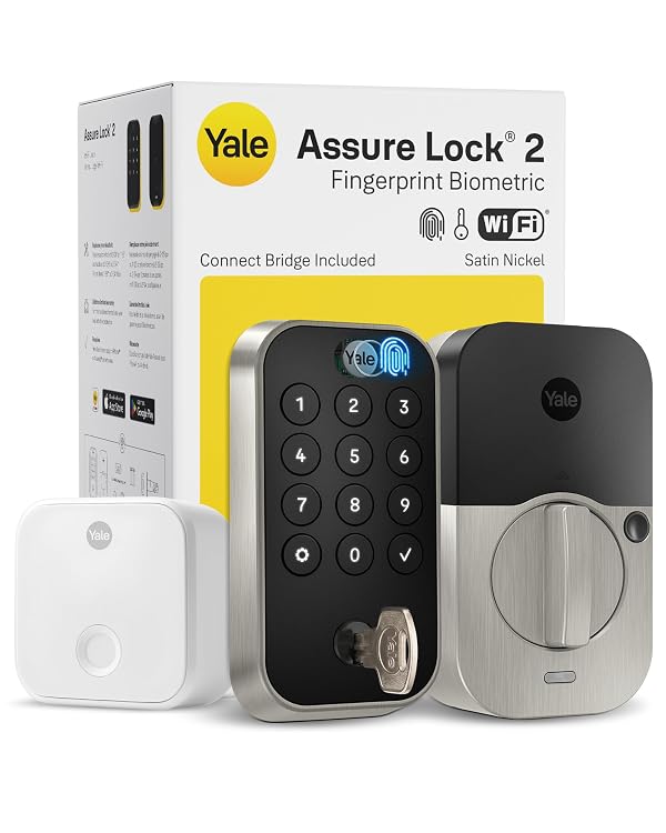 Yale Assure Lock 2 Touch Fingerprint Deadbolt with Wi-Fi, Satin Nickel by Yale - Used condition - CA$352.73