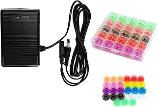 USHA JANOME Foot Controller with A Combo of Coloured Transparent Bobbin for All Automatic Sewing Machine (25Pc) (Combo of 