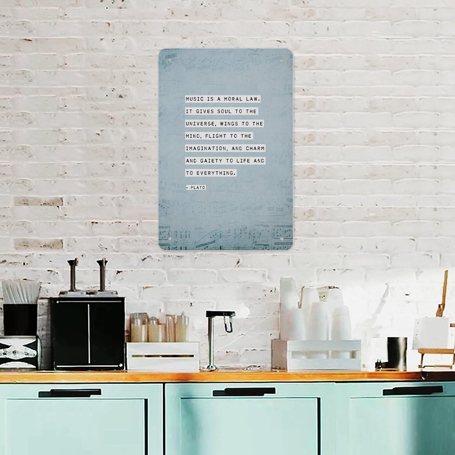Music Is A Moral Law Plato Quote Metal Sign 12x8 Inch Wall Art Poster Inspirational Philosophy Decor for Home Office Gift image 5