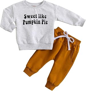 CHENSIYU Baby Clothes 0 3 Months Toddler Boys 2pcs Spring Cute Causal Winter Long Sleeve Letter Prints Tops Sweatshirt Pants Clothes Set For Babys Clothes Kids Outfits Set