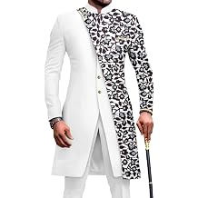 African Suits for Men Slim Fit Single Breasted Print Blazer and Pants Set Business Dress Suit
