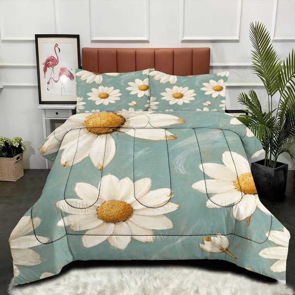 Couette 3D Femme aux Marguerites pour une détente à la maison cocooning et fleurie