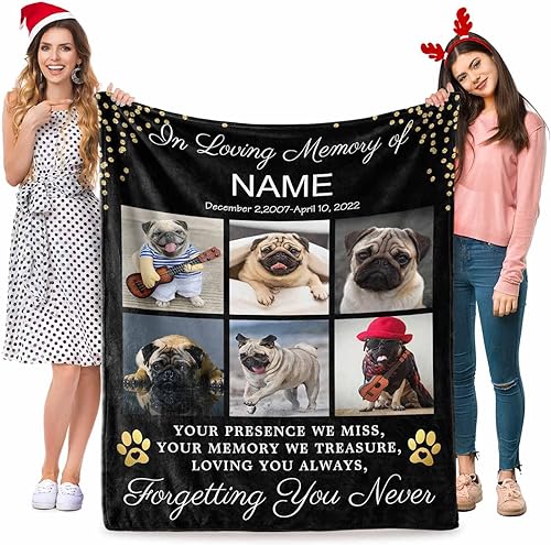 Miniatura 9 de MyPupSocks I Love My Dog - Manta personalizada de collage de nombres de mascotasfotos, un regalo conmemorativo para los amantes de las mascotas,