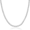 PORI JEWELERS Sterling Silver Italian 2.5MM Solid Franco Square Box Link Chain Necklace