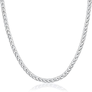 PORI JEWELERS Sterling Silver Italian 2.5MM Solid Franco Square Box Link Chain Necklace