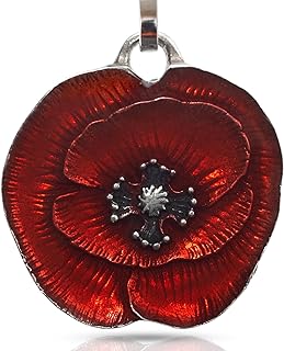 Remembrance Poppy Zipper Pull (Red) – Decorative Metal Clip-on Zipper Accessory for Purse, Bag, Backpack or Jacket, Support Veterans, Military Families, Pewter, Made In USA, 7/8” Wide