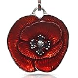DANFORTH - Remembrance Poppy Zipper Pull (Red) – Decorative Metal Clip-on Zipper Accessory for Purse, Bag, Backpack or Jacket, Support Veterans, Military Families, Pewter, Made In USA, 7/8” Wide