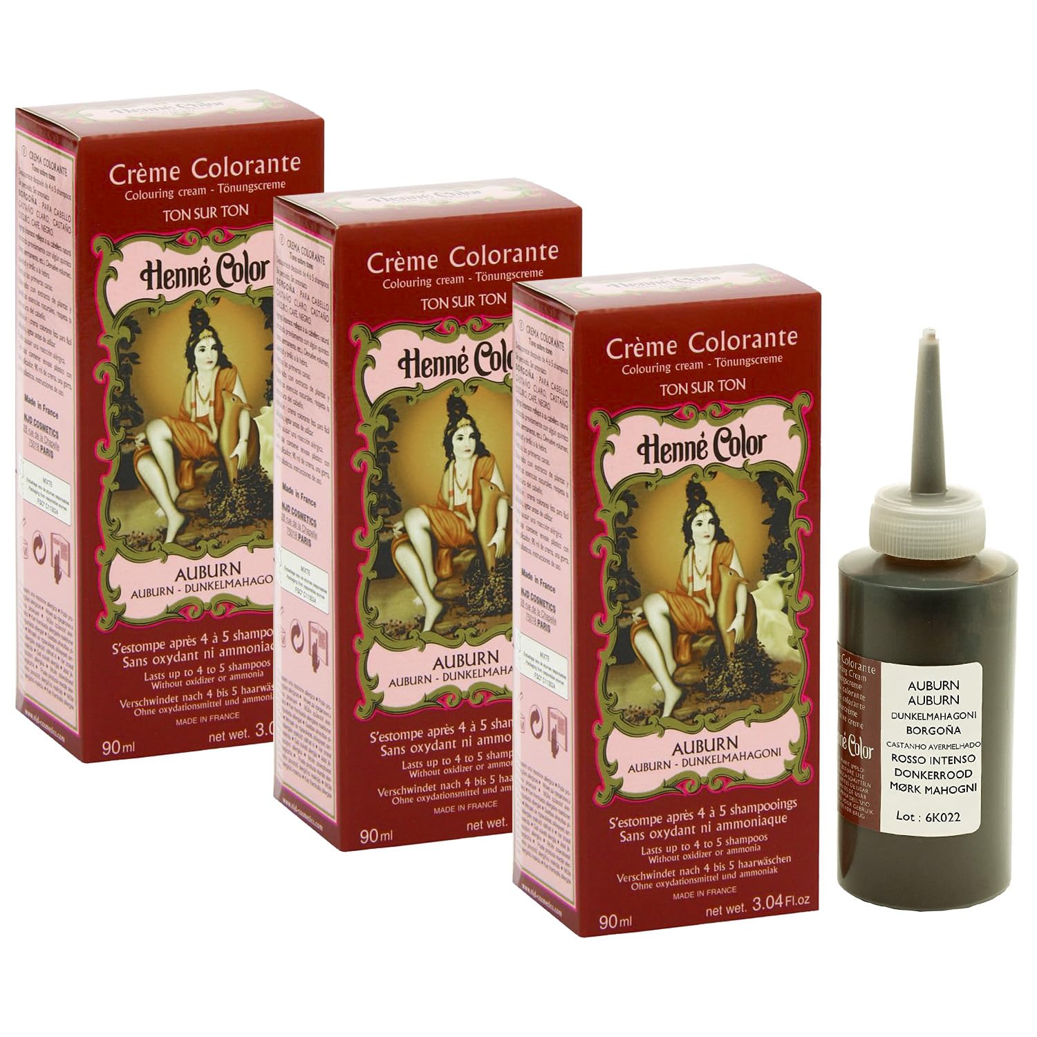 Colouring Cream 90ml - Auburn (Pack of 3)