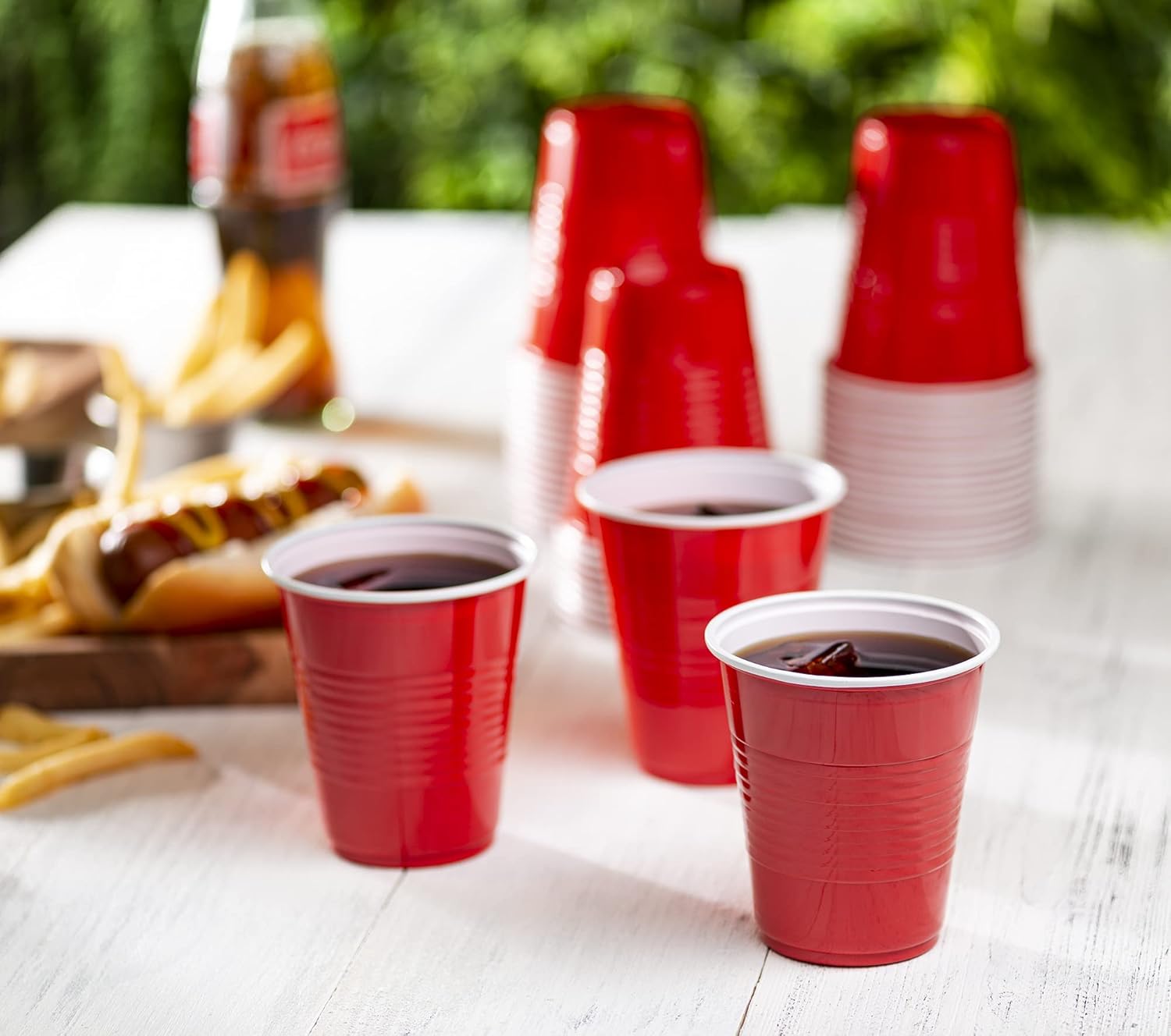 Disposable Party Plastic Cups [40 Pack - 12 oz.] Red Drinking Cups : Health & Household