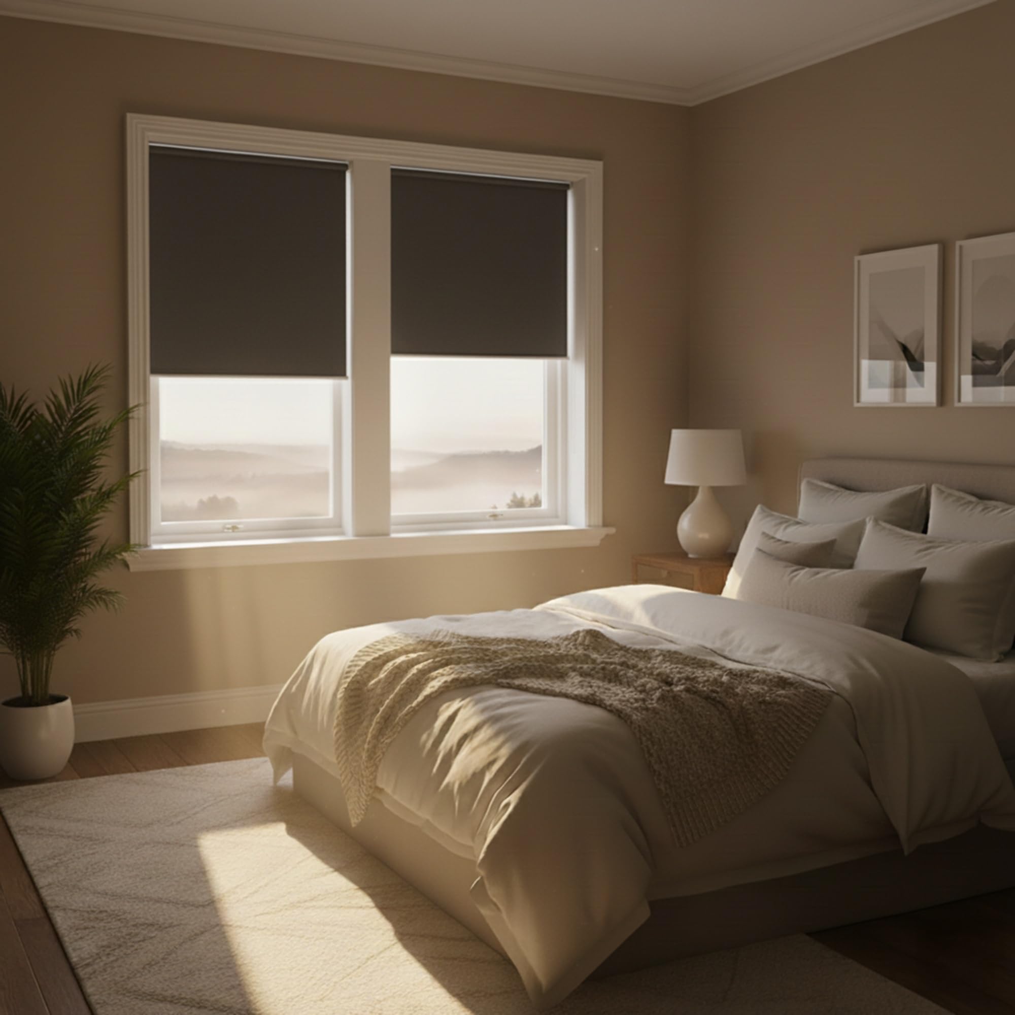 Rollos Für Fenster Ohne Bohren Dunkelgrau - Verdunkelungsrollo B130 x H150 cm - Klemmrollo Verdunkelung - Fensterrollo Für Balkontüren - Verdunklungsrollo Leicht Zu Installieren