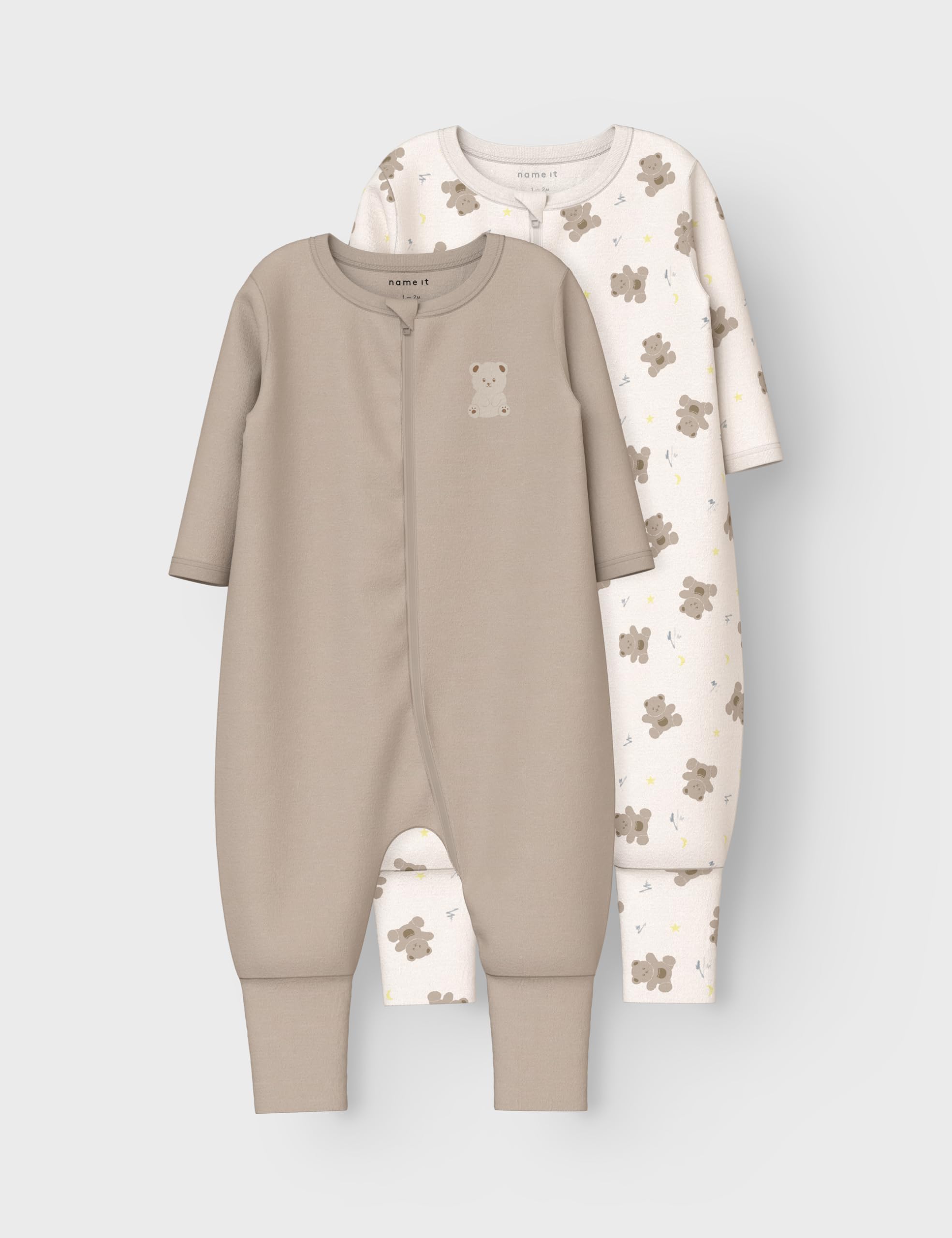 NAME IT Nbnnightsuit 2P Zip FF Jet Bear Noos (Pacco da 2) Unisex-Adulto