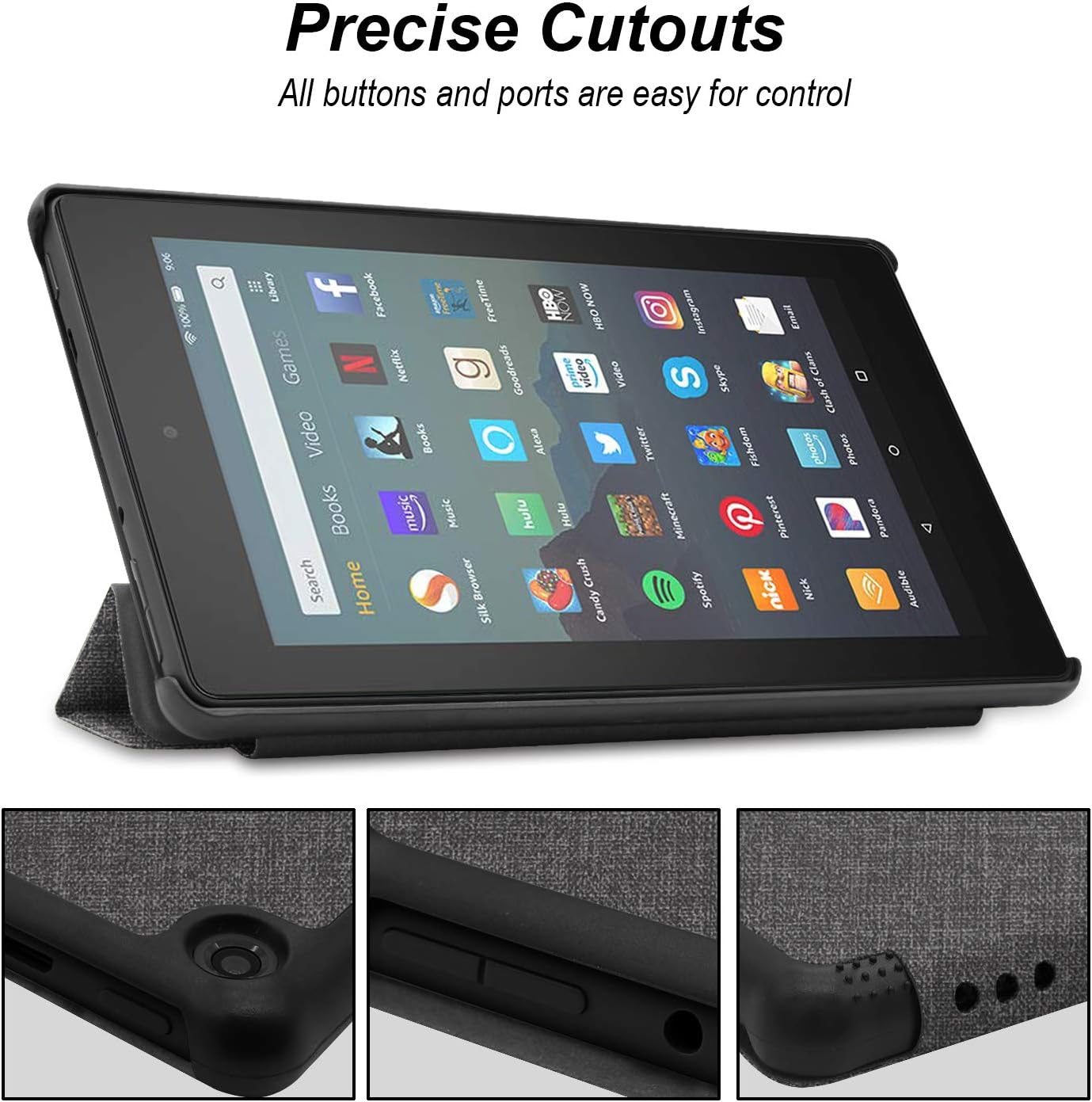 Famavala Shell Case Cover Compatible with All-New Fire 7 Tablet [9th Generation, 2019 Release] (ZGray)
