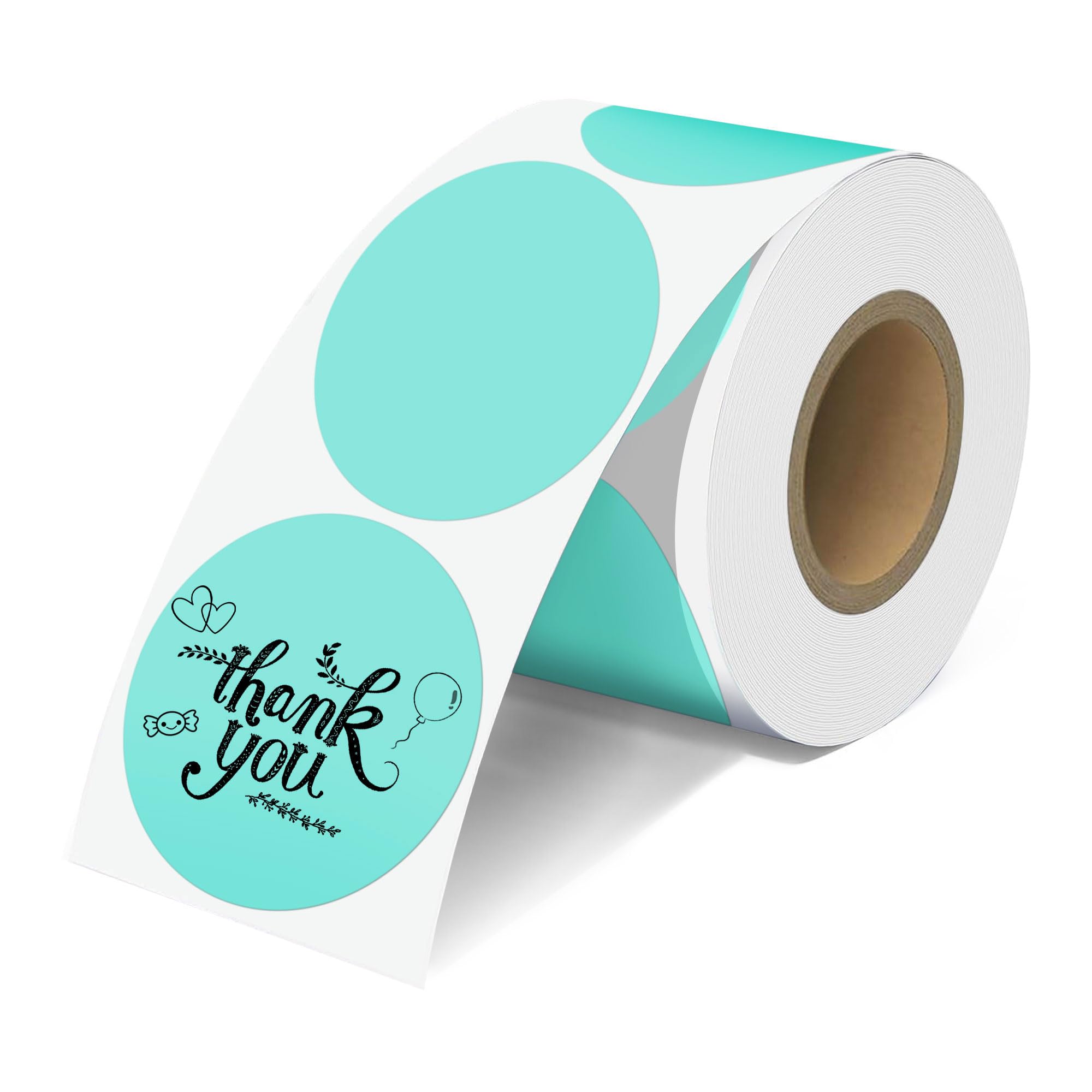2'' Green Thermal Labels - 600pcs Round Printer Labels, Waterproof Stickers for Logo Design, Name/Price Tag, Thanks Card, Address, QR Code - 600