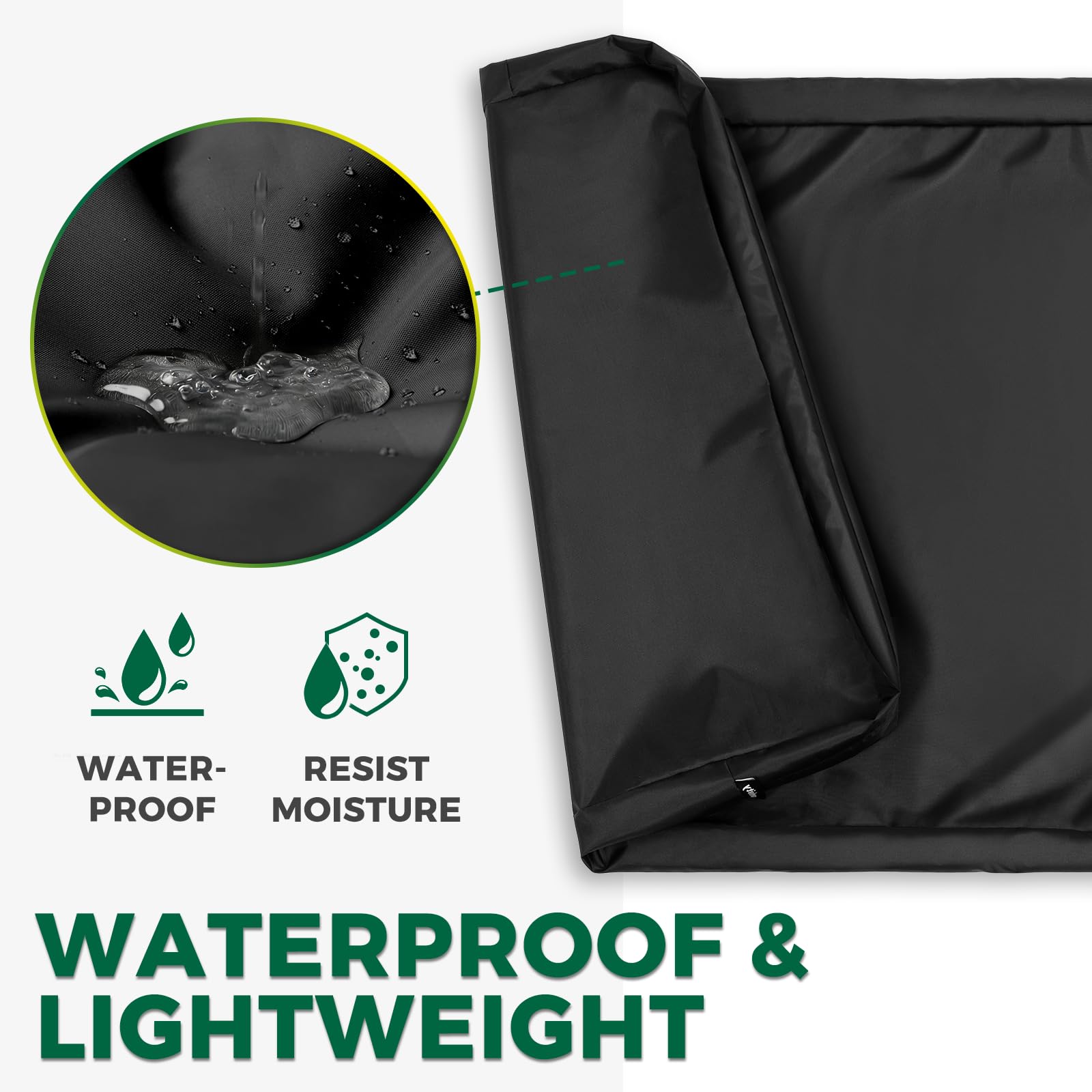 Waterproof Dog Bed Cover Replacement Washable, Easy to Clean, Pet Hair Resistant, Heavy Duty Oxford, Zipper Closure, Indoor/Outdoor Use, Fits 36 Inch Dog Crate - Large, 35"x 22"x 3.5", Black - image 3