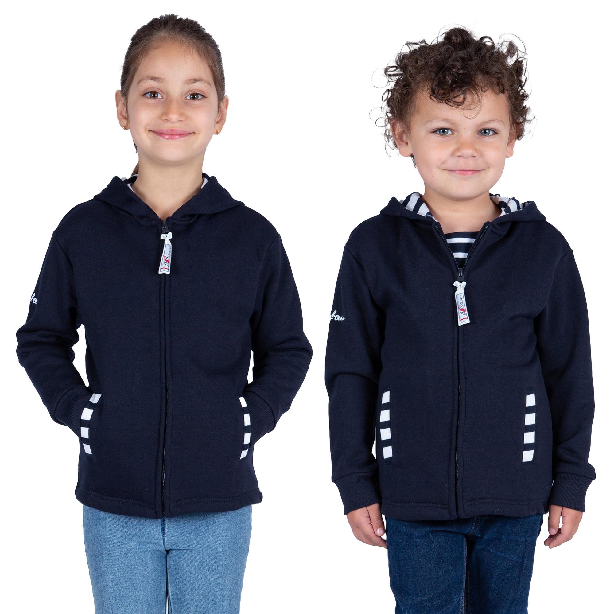 Breizh Ocean - Veste Moleton avec Capuche pour Enfant/bébé MAEL ENFANT - Du 1 an au 14 ans