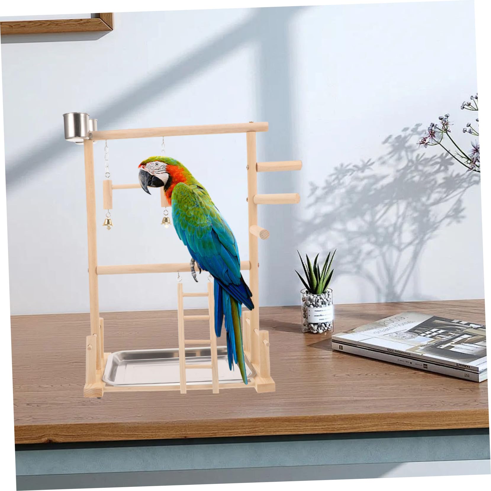YARNOW 1juego Perchas para Aves Escalera Columpio y Comederos De Interactivo para Periquitos y