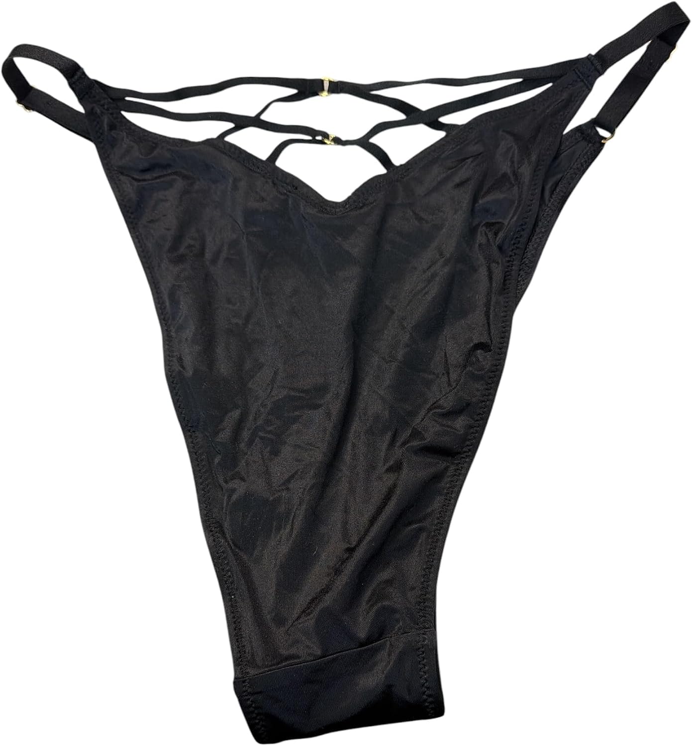 Victoria's Secret Brazilian Adjustable Panty Strappy Back Color Black New