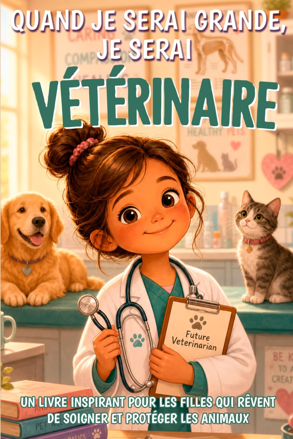 Quand je serai grande, je serai vétérinaire: Un livre inspirant pour les filles qui rêvent de soigner et protéger les animaux