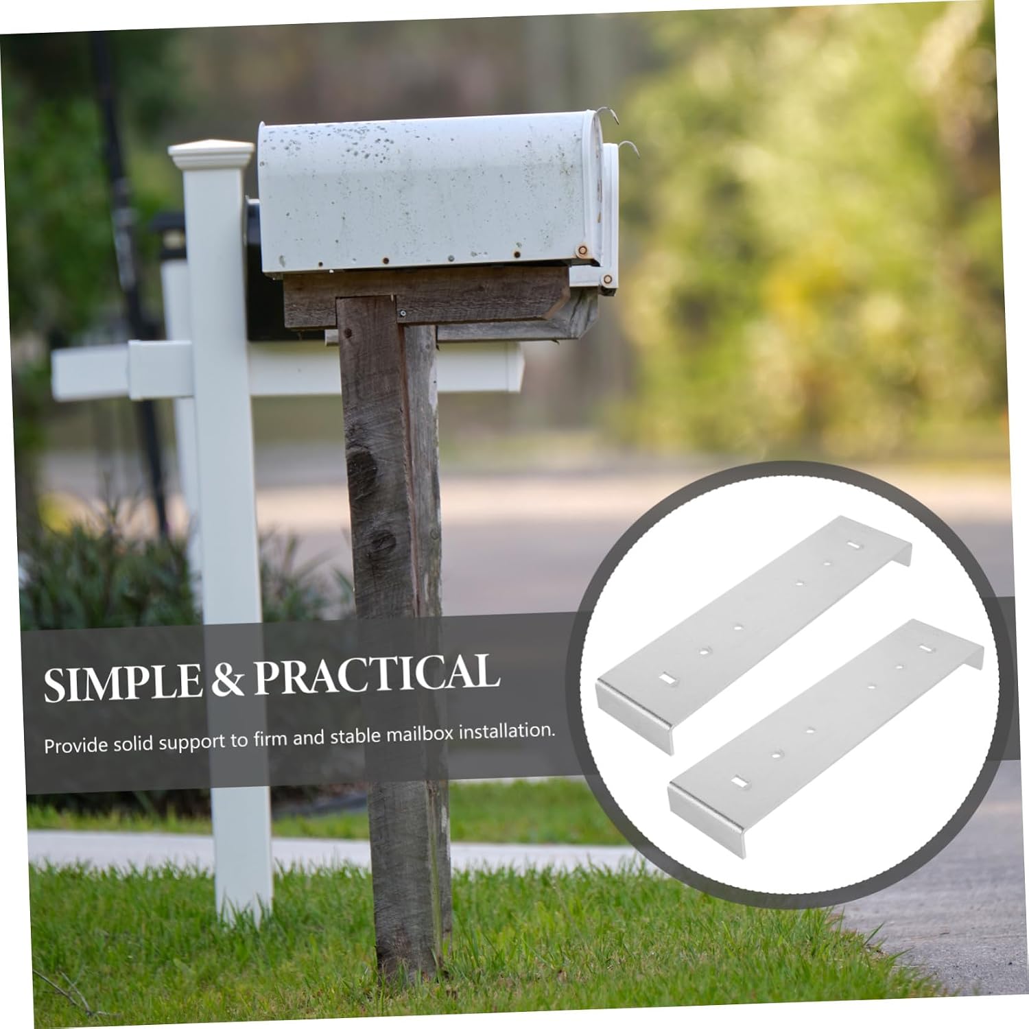 2pcs Metal Mailbox Mounting Brackets Secure Support for Floor Mailboxes Easy Installation Replacement Mounting Repair Kit