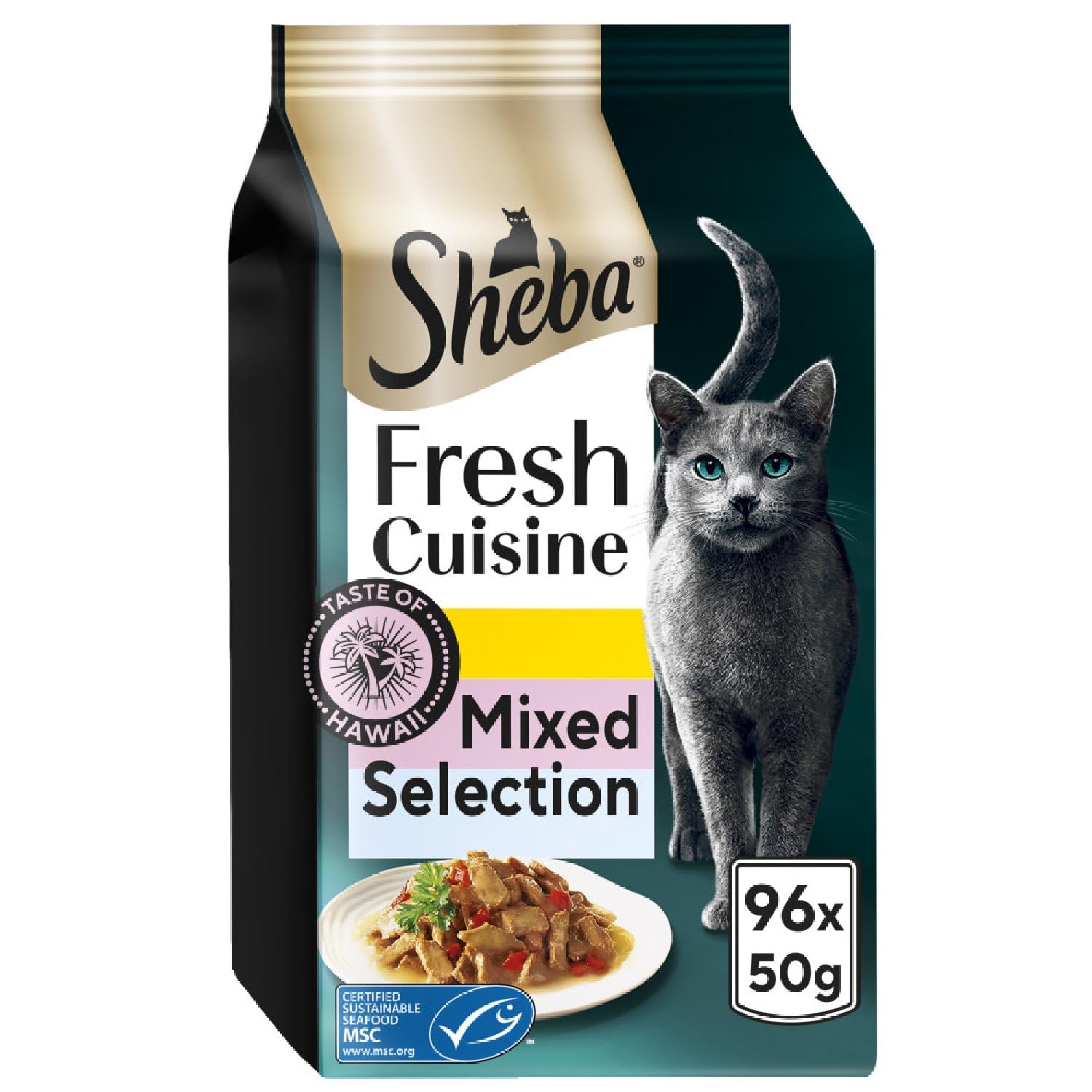 Sheba Fresh Cuisine Taste of Hawaii Cat Food Pouches Mixed Selection 96 x 50g