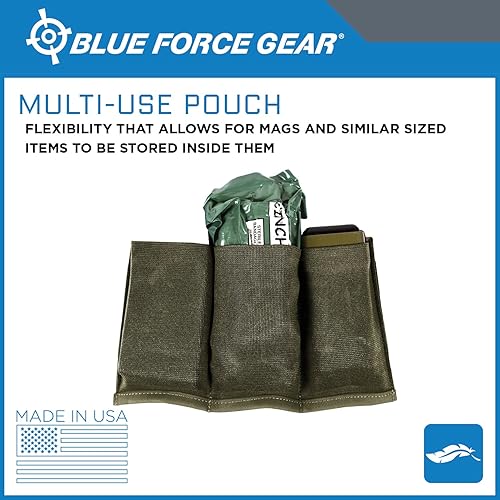 Miniatura 5 de Blue Force Gear MOLLE Mag - Bolsas para cargador triple, bolsas pequeñas para revistas Airsoft, 9.25 x 5.5 x 0.13 pulgadas