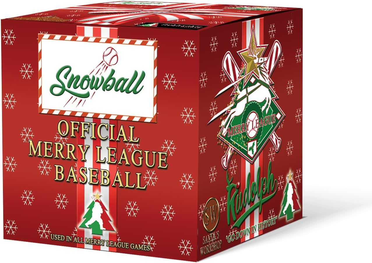 Official Christmas Baseball Merry League. Santa Claus Signature. Baseball Christmas Gift Stocking Stuffer. Christmas Baseball
