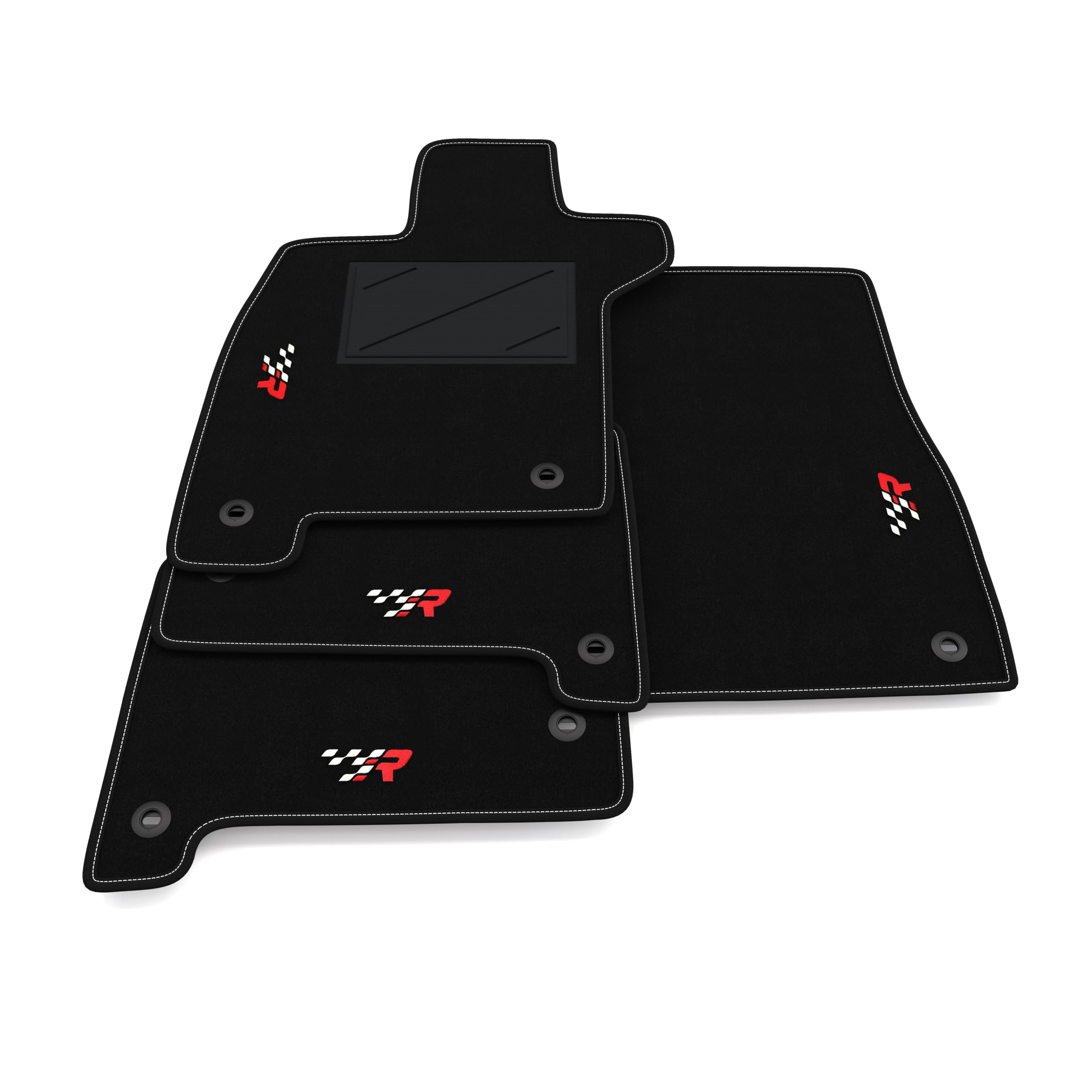 Kit de Alfombrillas compatibles con Lexus LS 500h 2018-2022 | Alfombrillas a Medida de moqueta, Bordado R Racing, Alfombra a Medida