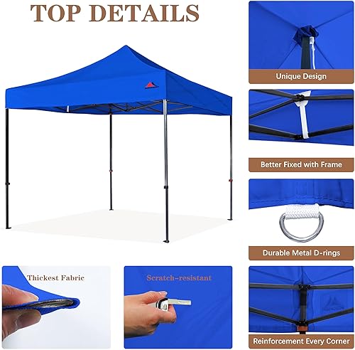 Miniatura 4 de SCOCANOPY Parte superior de repuesto de toldo de 10 x 10, solo cubierta de toldo, paquete de 4 unidades de peso, (azul)