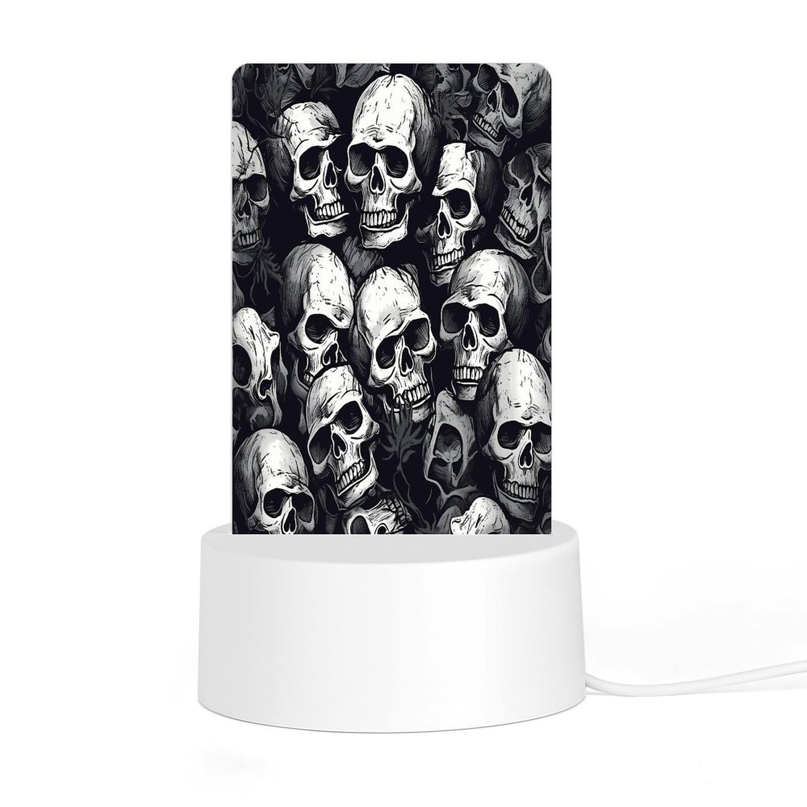 Adfgyerh Style Skulls Pattern1 Night Light Acrylic Material Easy Installation, Home Decor Usb Interface Power Supply, Lamp For Restaurant Bar Cafe Room Decor