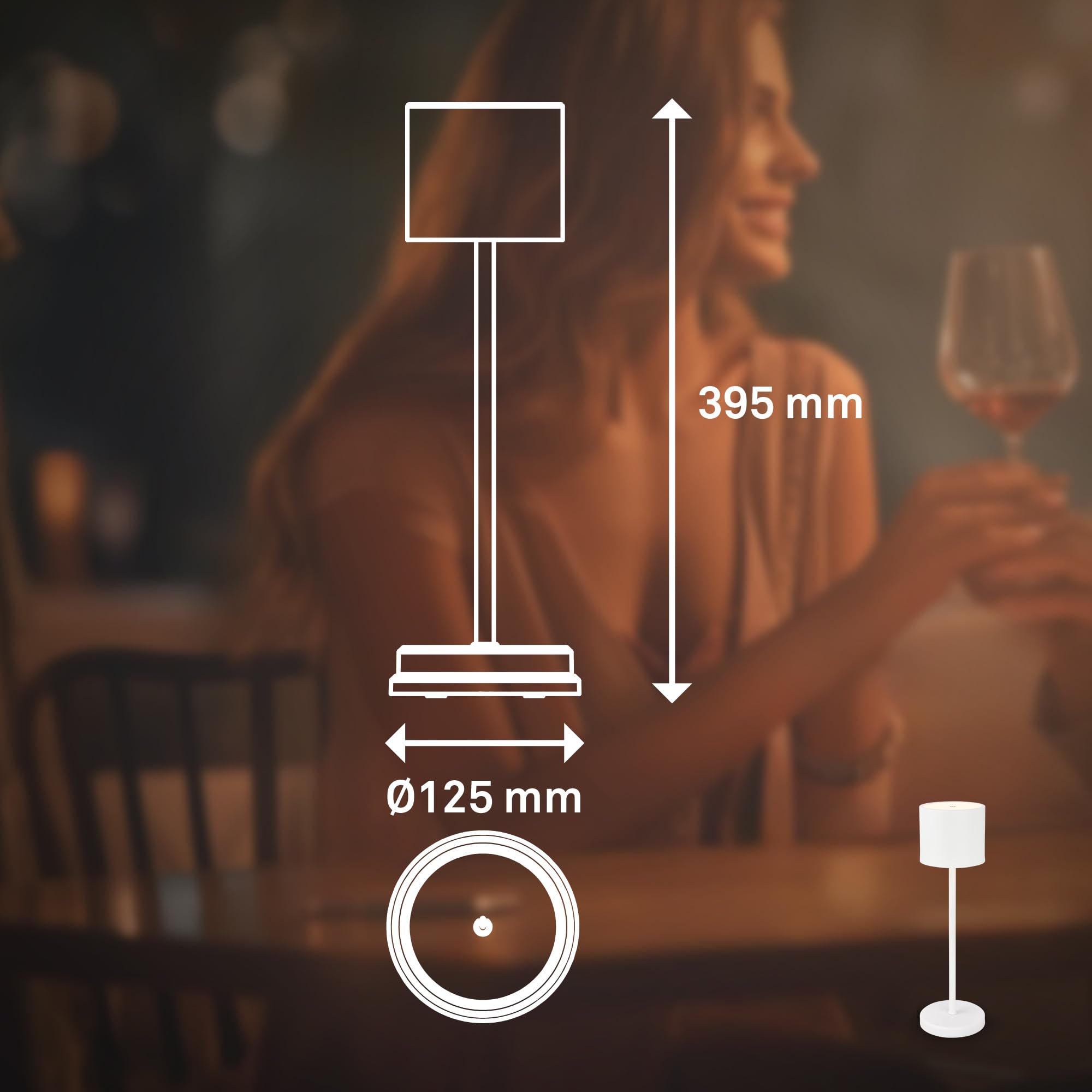 BRILONER - Bezprzewodowa lampa stołowa LED, IP44, ze stacją ładującą, ściemniana stopniowo, akumulator i źródło światła, wymienna lampka nocna, lampa dekoracyjna, lampa LED, lampa stołowa, do salonu,