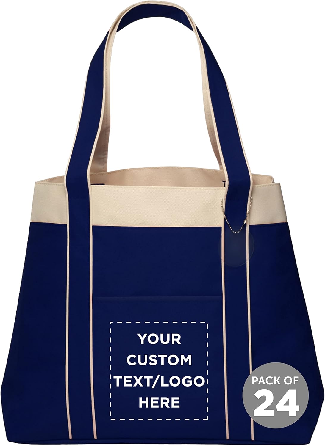 DISCOUNT PROMOS 24 Donna Polyester Tote Bags Set Customizable Text, Logo Two