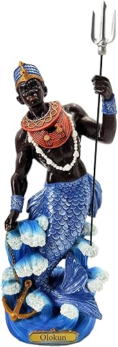Annie's Boutique Orisha Olokun Estatua propietaria de la estatua del mar profundo (12 pulgadas)