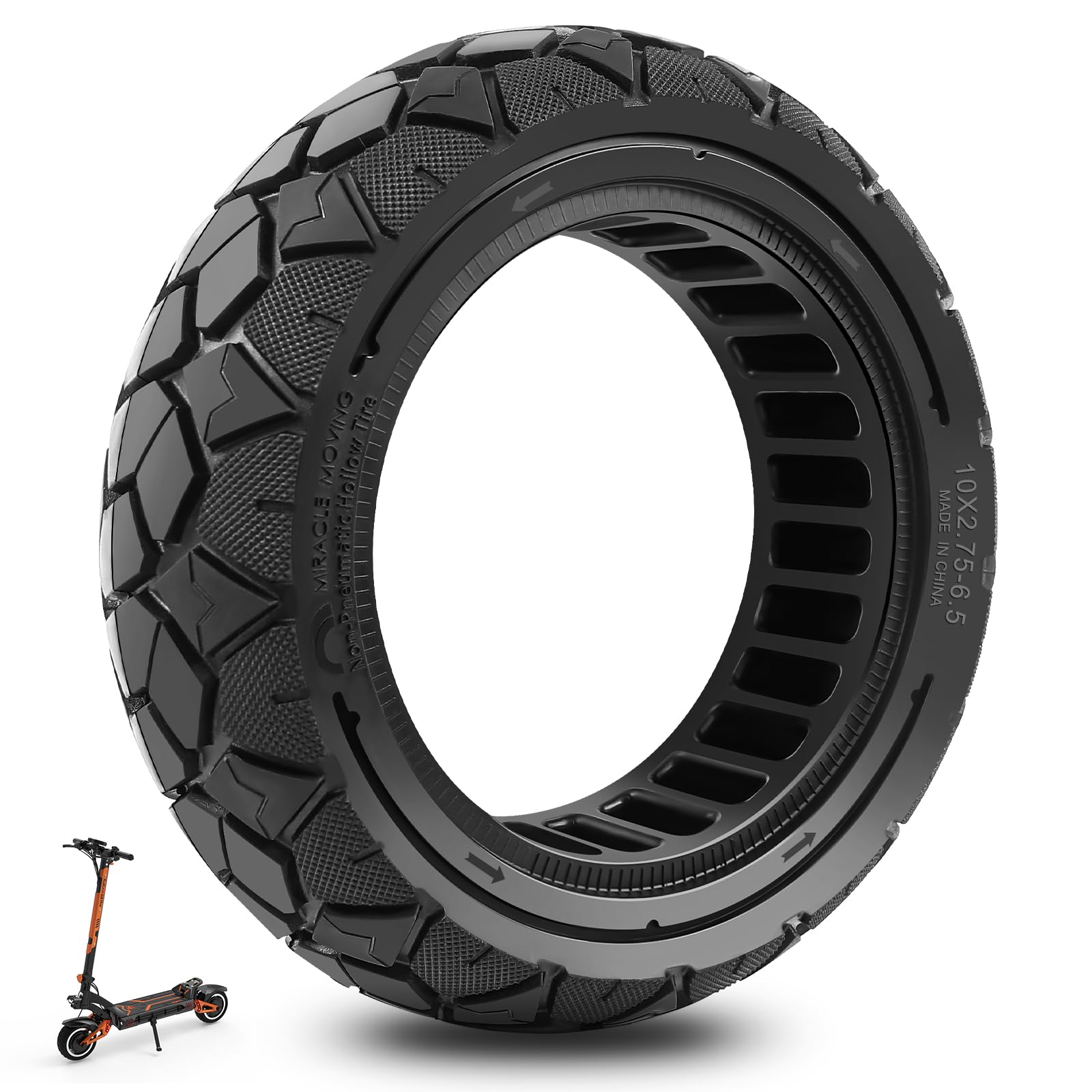 10x2,75-6,5 10x2,70-6,5 Pneumatico Pieno per Hitway H5/HB24/Hiboy Max3/Speedway 5/KuKirin G3/G2 Master Monopattino Elettrico, 10 Pollici Pneumatico di Ricambio ad Alta Elasticità (1 Pezzo)