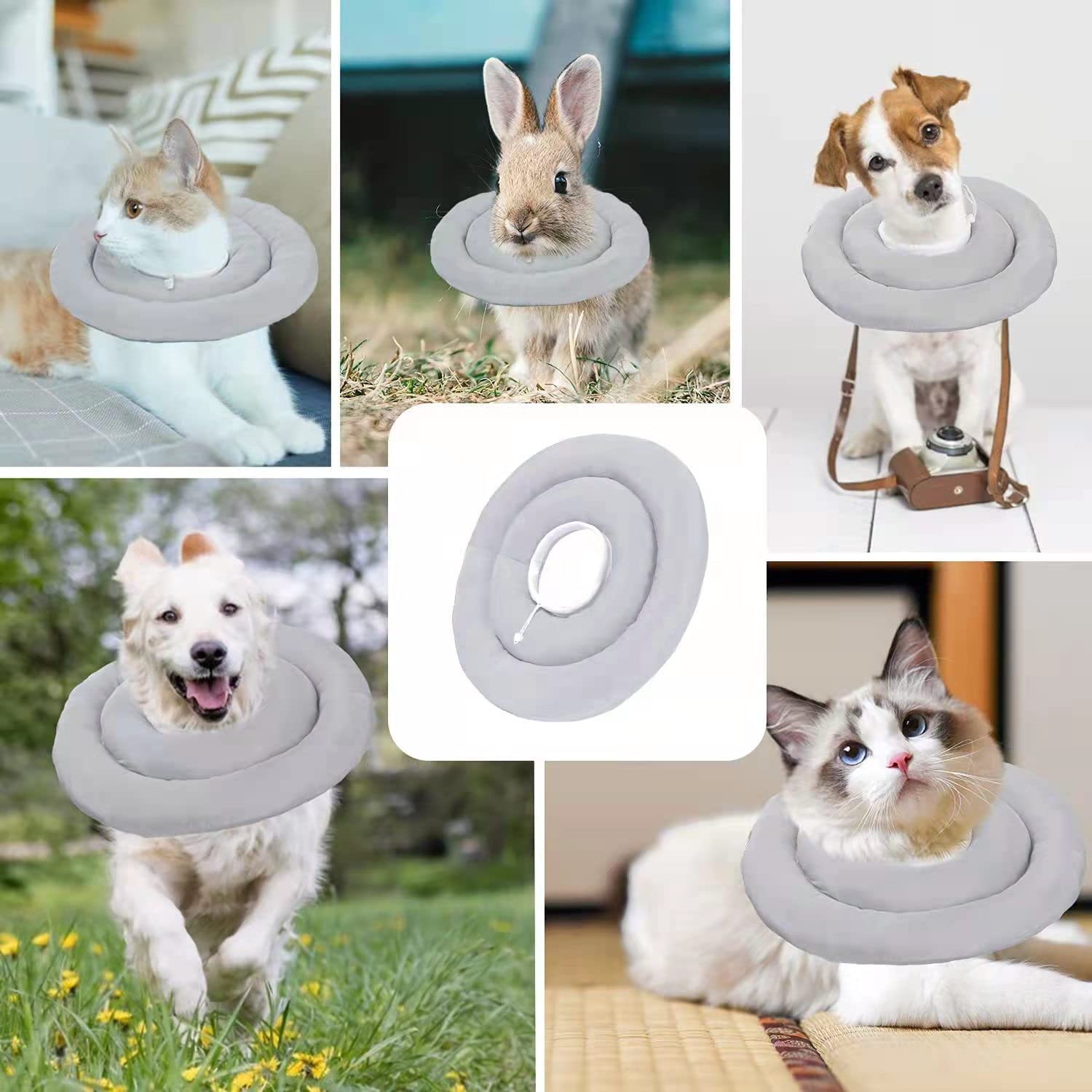 Halskrause Hund Katze Halskragen Leckschutz Hundekragen Weich Bequem Schutzkragen Einstellbar Schützend Kragen Haustier Hundehalskrausen Verhindern Kratzen Hundetrichter Katzen Halsband Schutz