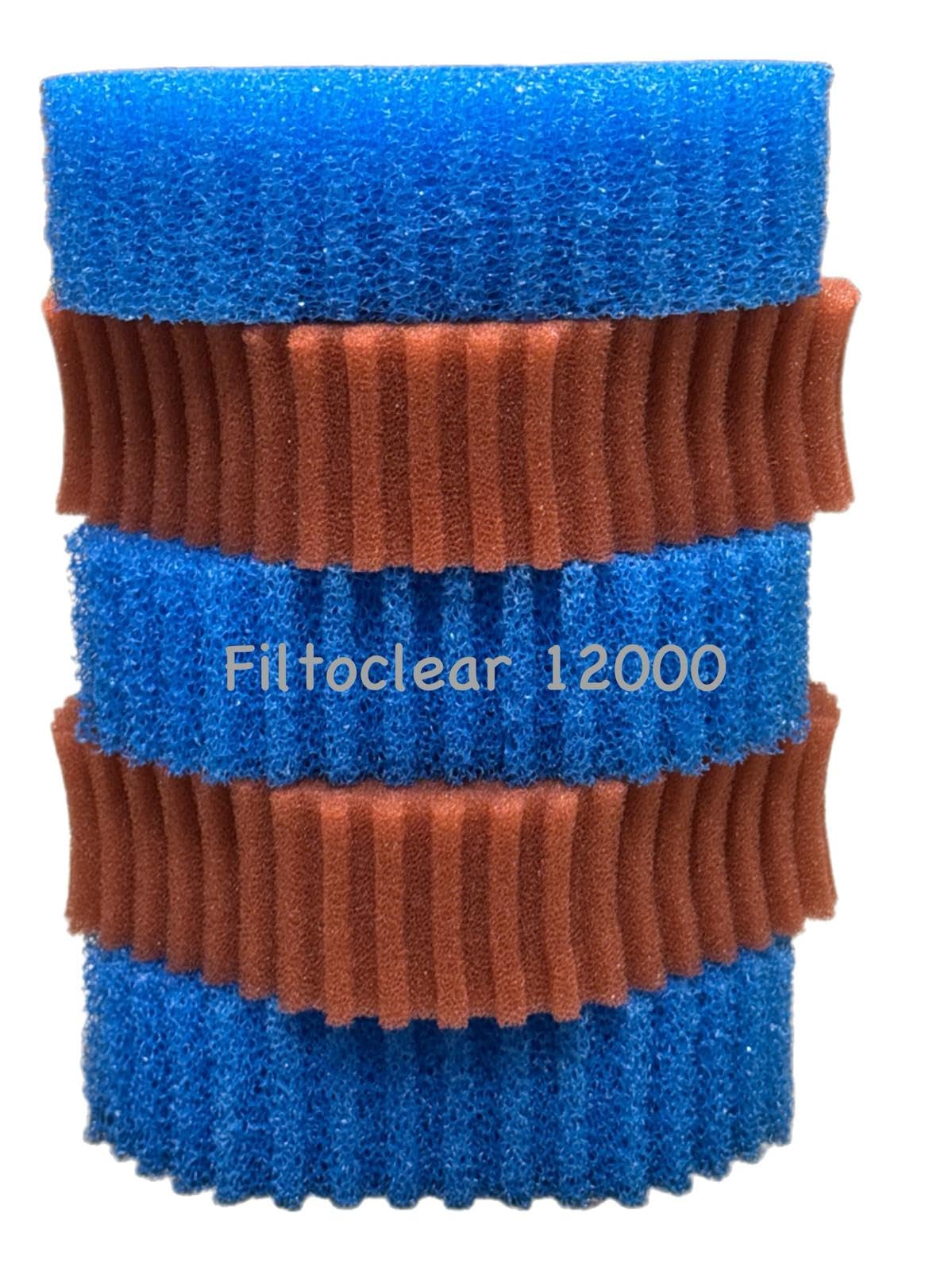 KH Lot d'éponges de rechange pour filtre de bassin Filtoclear 12000 - 3 x bleu/2 x rouge - Convient pour filtre Oase - Kit complet de traitement de l'eau - Éponges
