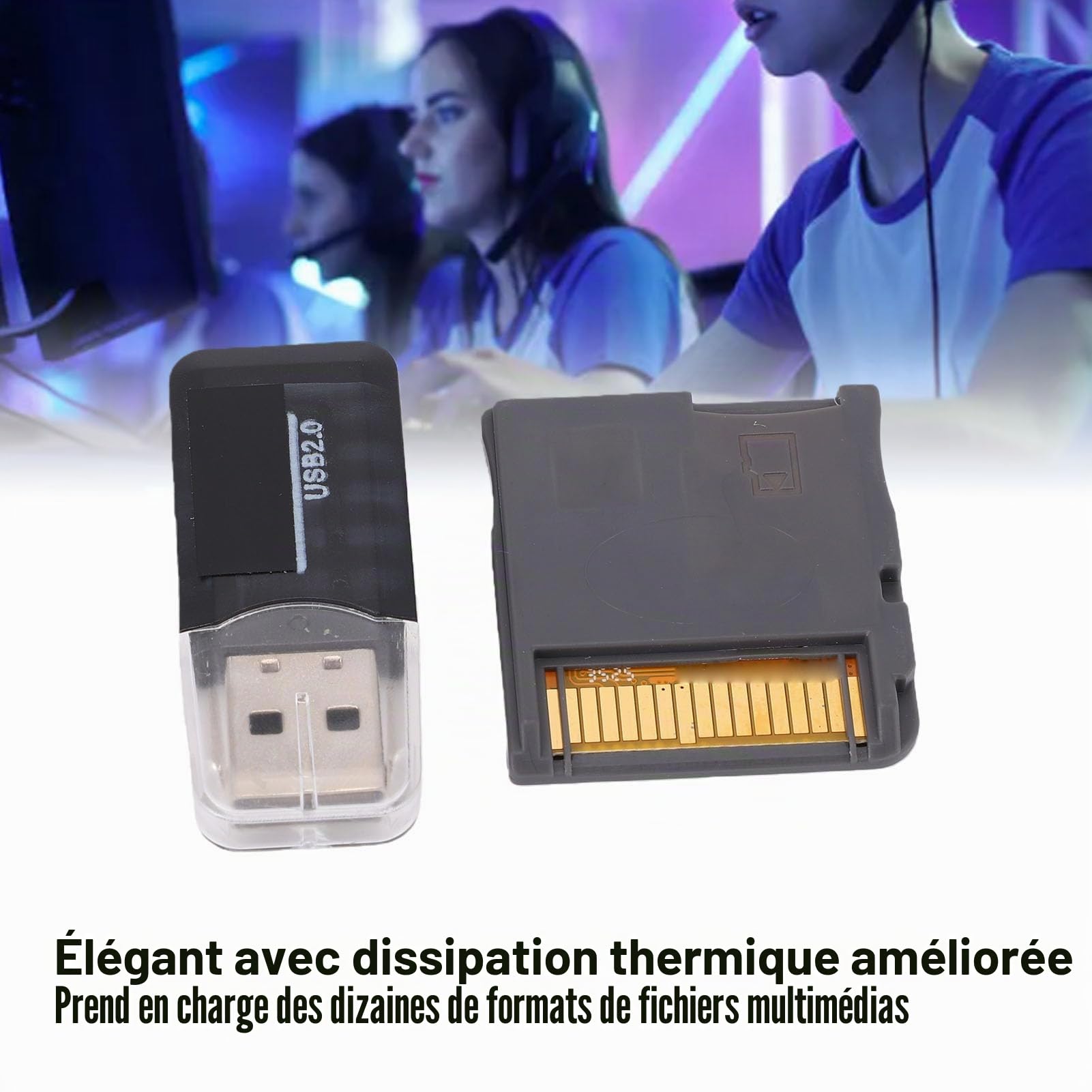 Gugxiom Carte de Jeu DS Dual Core, Cartouche R4 Revolution avec Adaptateur de Carte, Adaptateur de Flash de Jeu 3DS pour Nouveau 2DS 3DS LL XL NDSL NDSI MD GB GBC FC PCE (Gray)