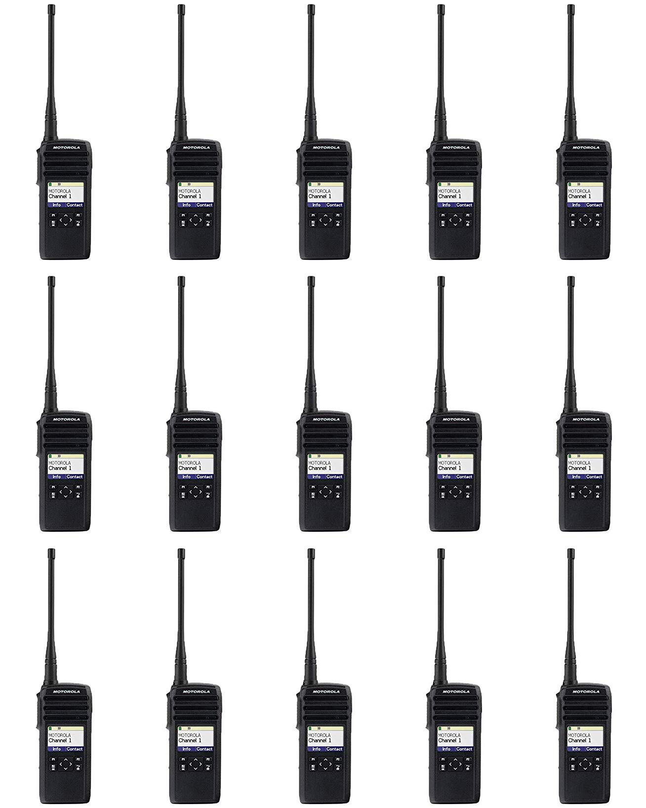 Qty 15 Motorola DTR700 50CH 1W 900MHZ Licence Free Digital Two Way Radio Package