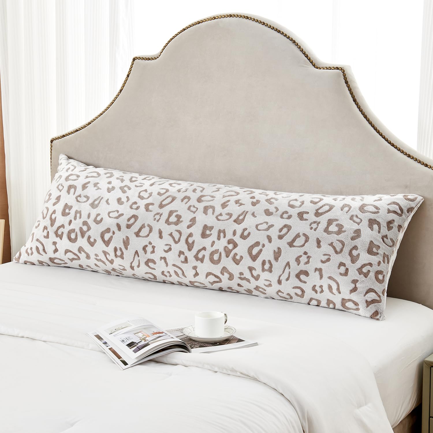 Photo 1 of **SAME PATTERN/ 2 SEPERATE PILLOWS**
SOCHOW Body Pillow Cover 21x54 Inches, Super Soft and Cozy Leopard Print Fleece Long Body Pillowcase with Zipper Closure,1 Pack, Brown
