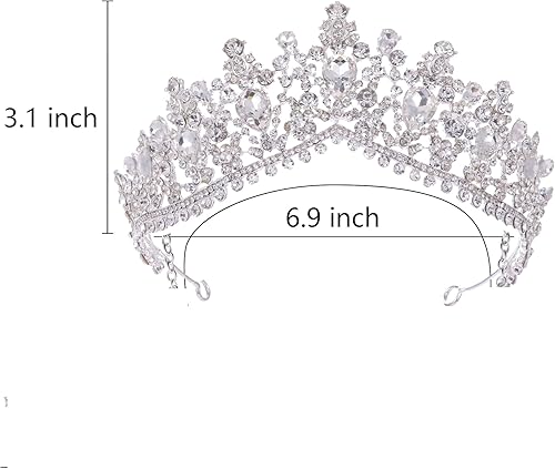 Miniatura 8 de Kamirola - Corona de reina y tiara corona de princesa para mujeres y niñas, diademas de cristal para novias, disfraces góticos de Halloween para